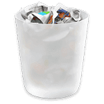 iOS trash bin app logo design showcased in portfolio by Justin Grasio for UI exploration