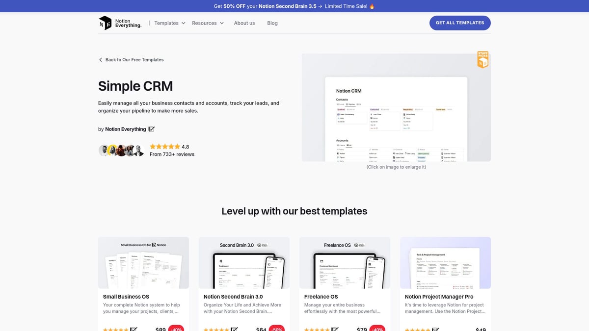 10 Game-Changing Notion Templates for Business in 2025 - Simple CRM Template for Notion