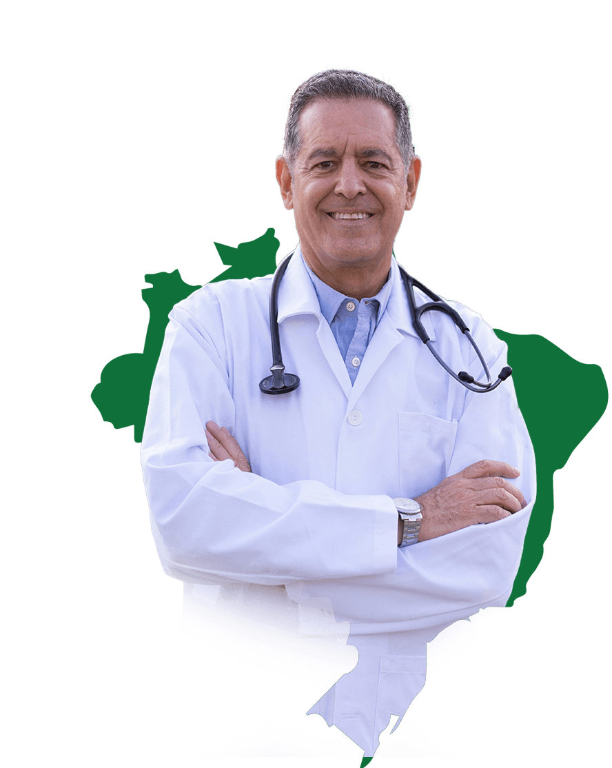 médicos sobre o mapa do Brasil - Focovita