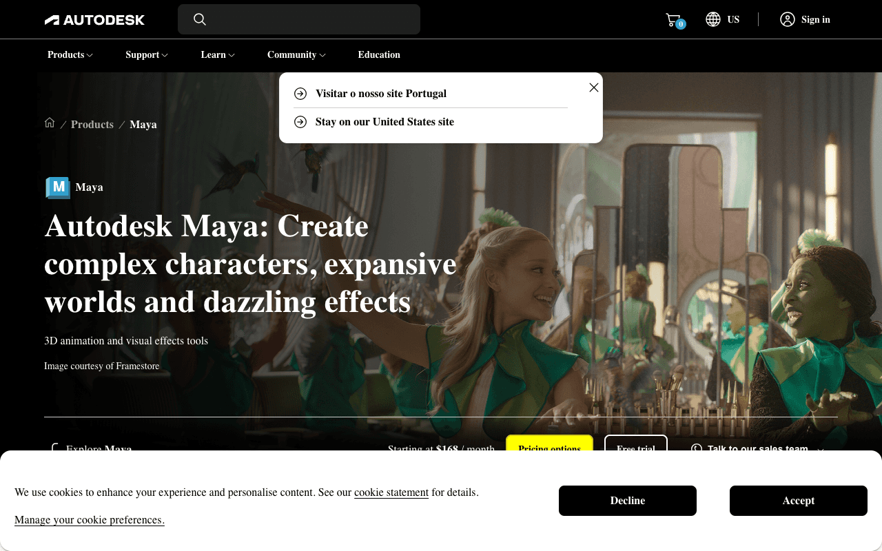 Autodesk Maya екранна снимка