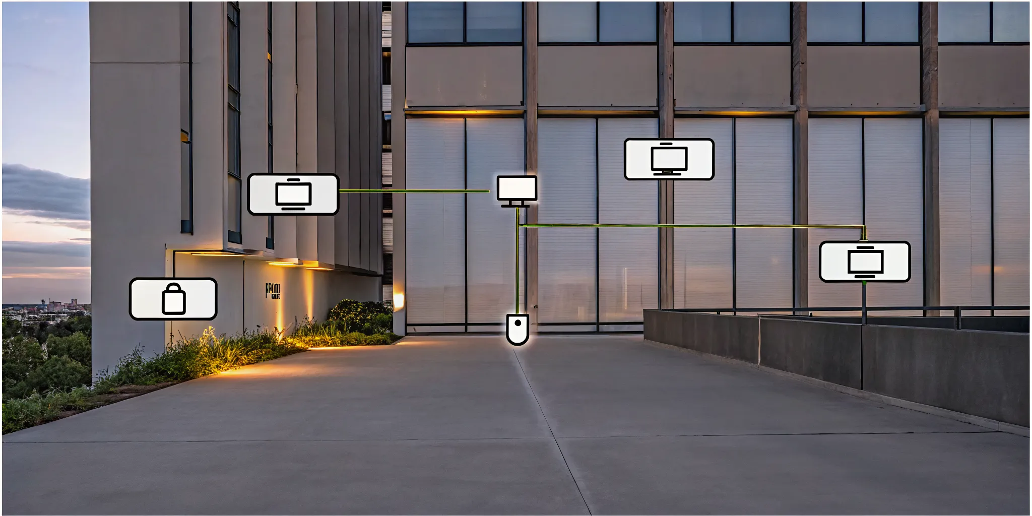 Data flow diagram showing bidirectional communication between a visitor management platform and an access control system with credential provisioning, event synchronization, status polling, and automated revocation