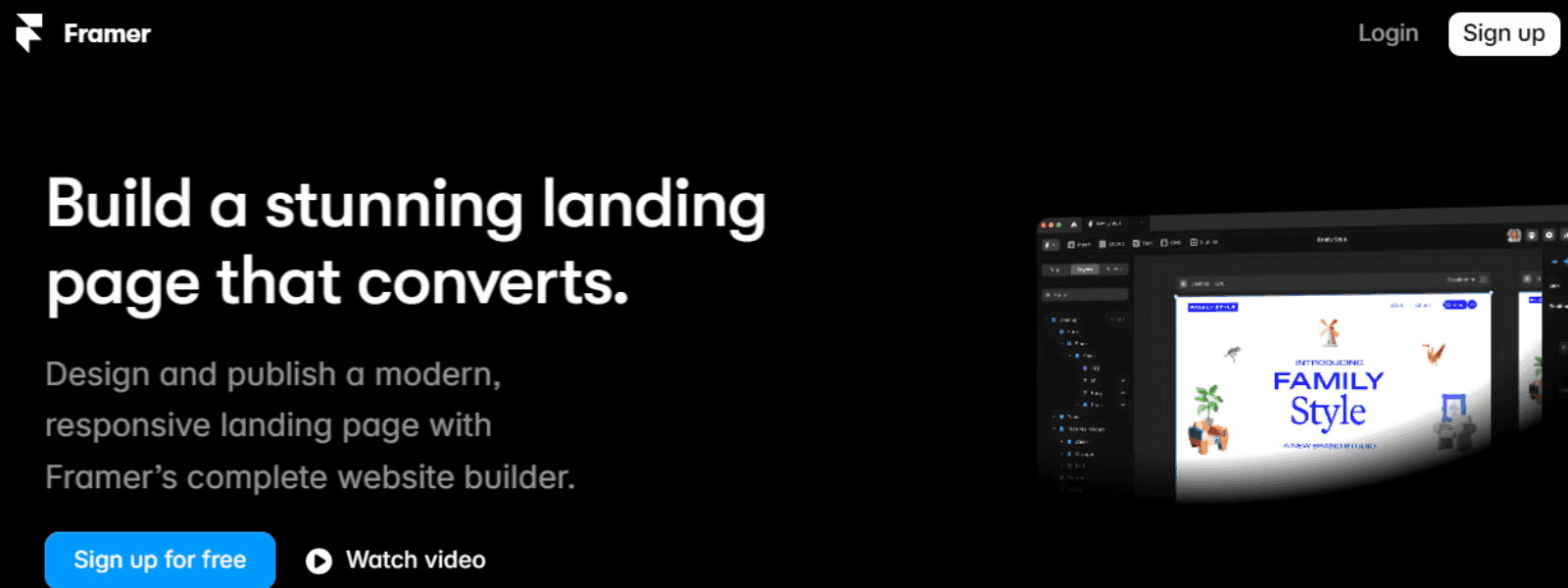 Framer AI landing page builder tool