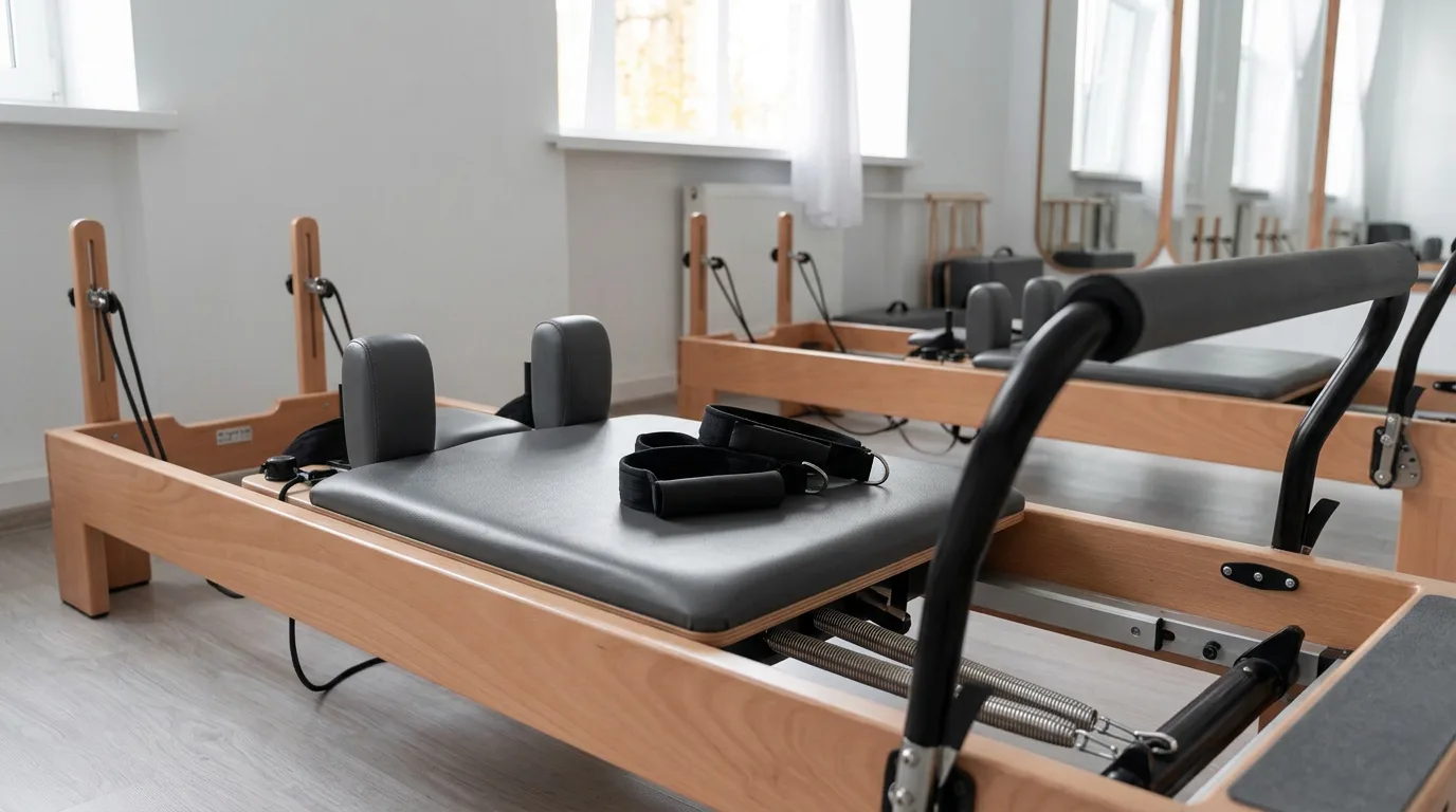 aparelho de pilates ilustrado em estilo minimalista