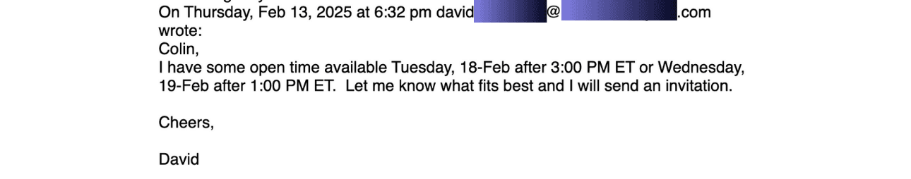 positive response example for automated outreach lessages