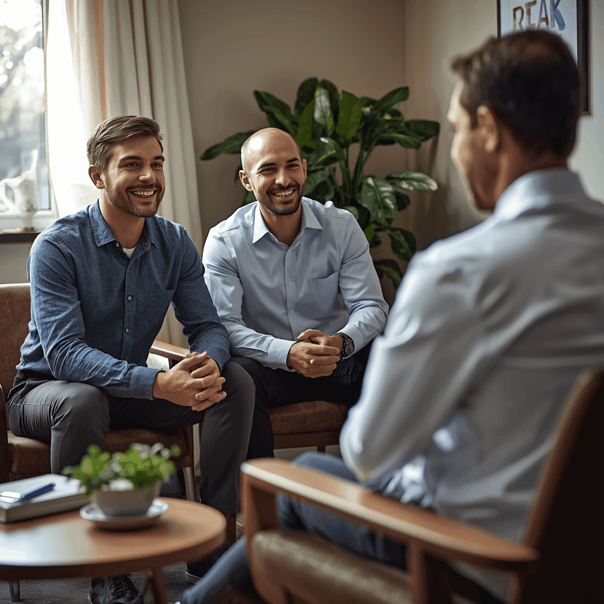 Male Couple meeting a doctor