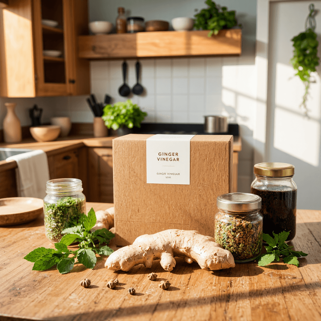 product photography of Ginger Vinegar Gift Box