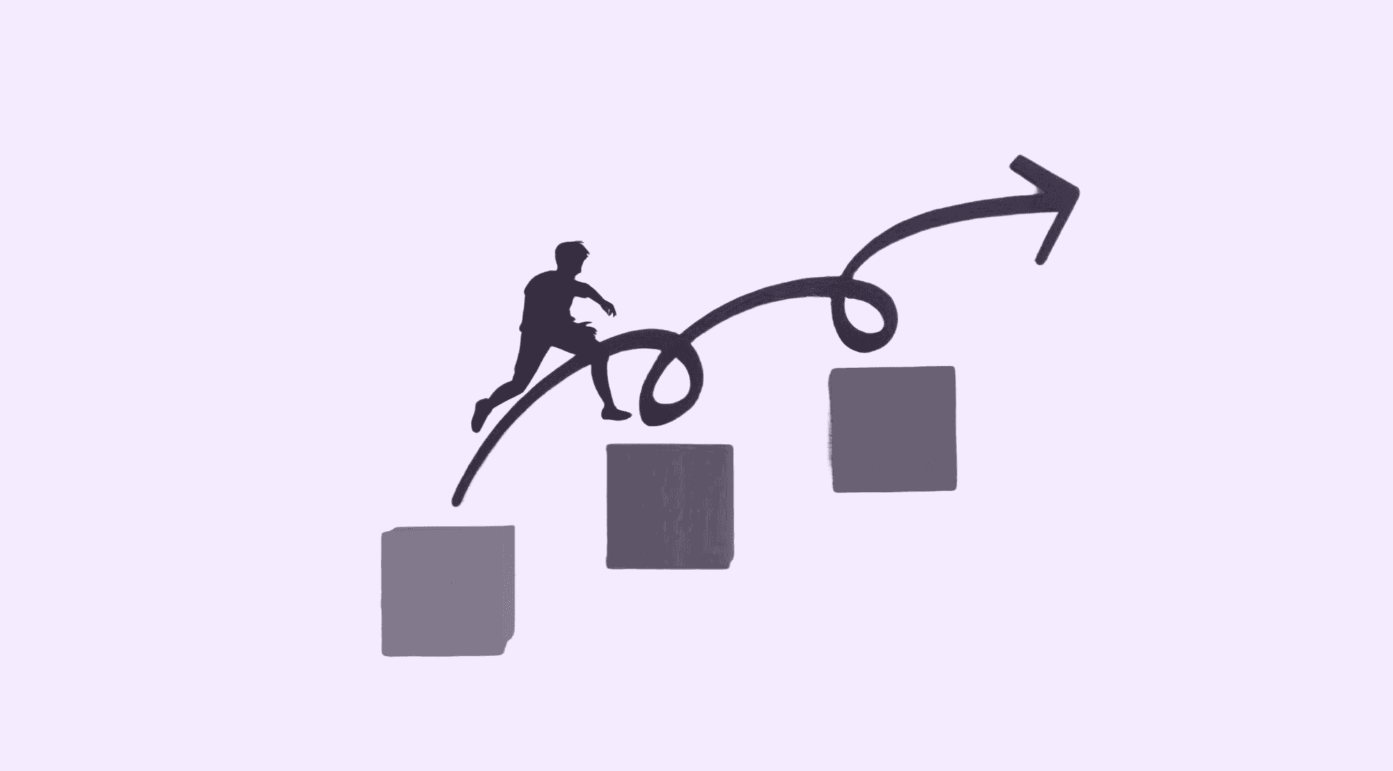  A man climbs a graph with an upward arrow, symbolizing growth in biopharmaceutical manufacturing automation solutions.