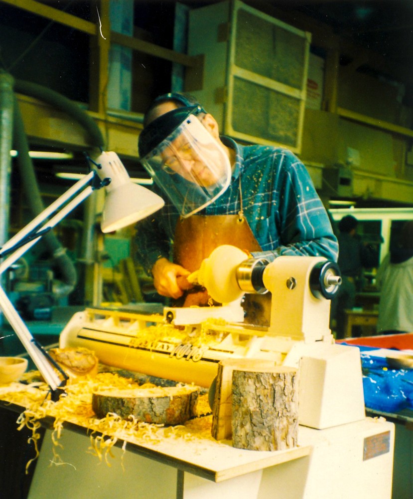 Woody at the lathe