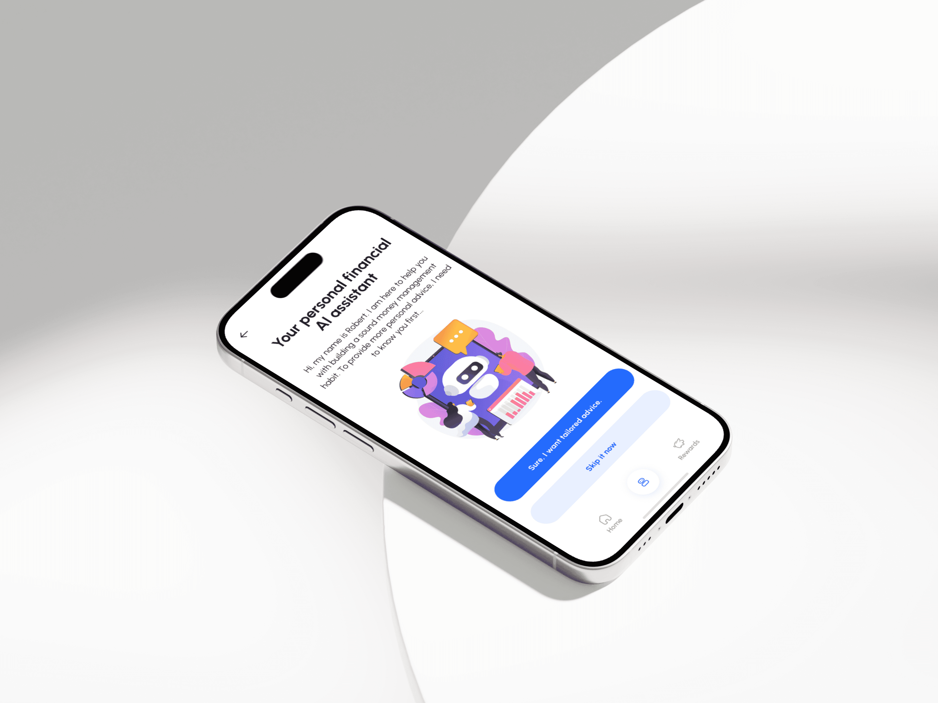 AI Chatbot in Finance App UI