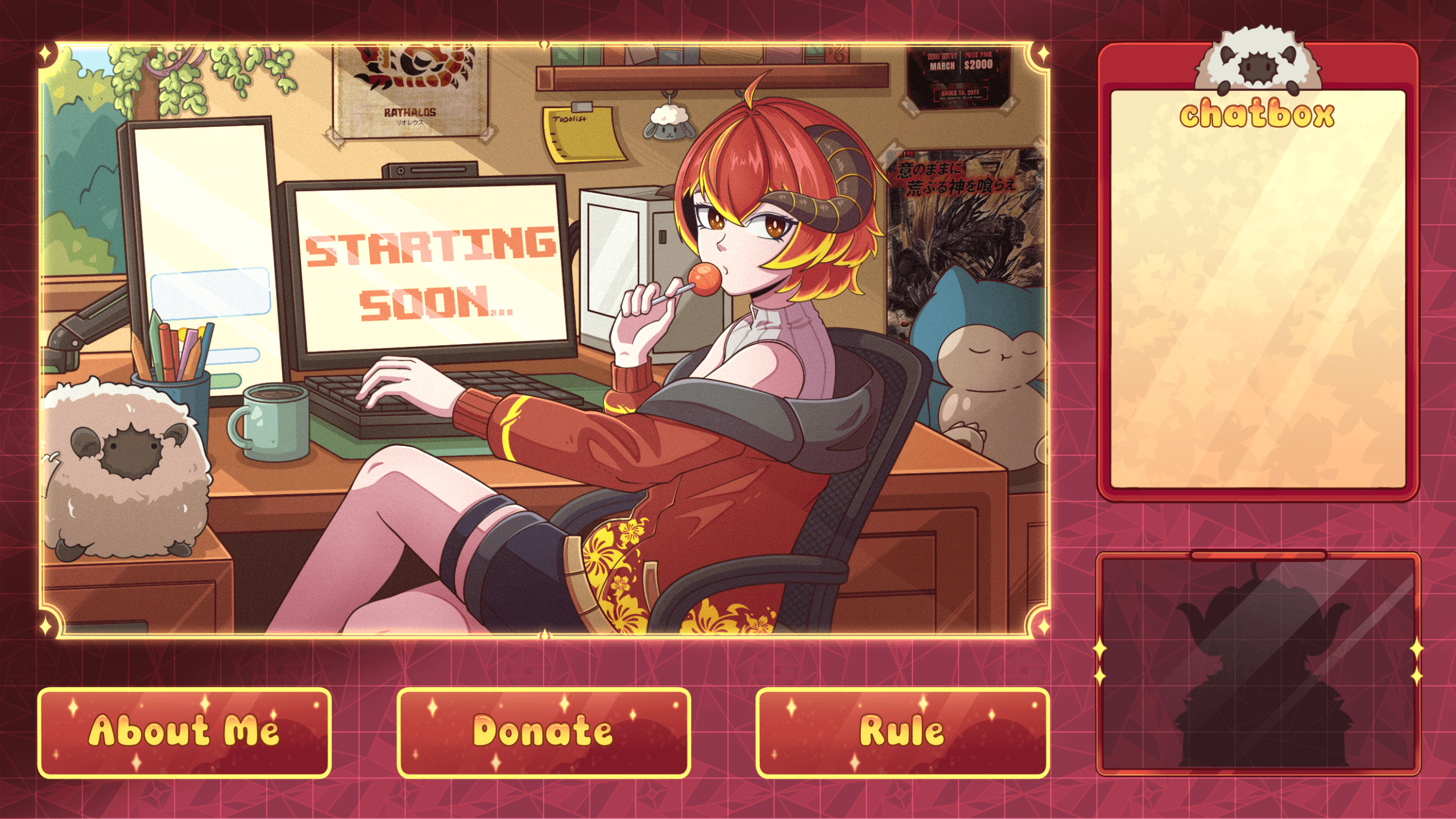 arisu streamer panel overlay for twitch