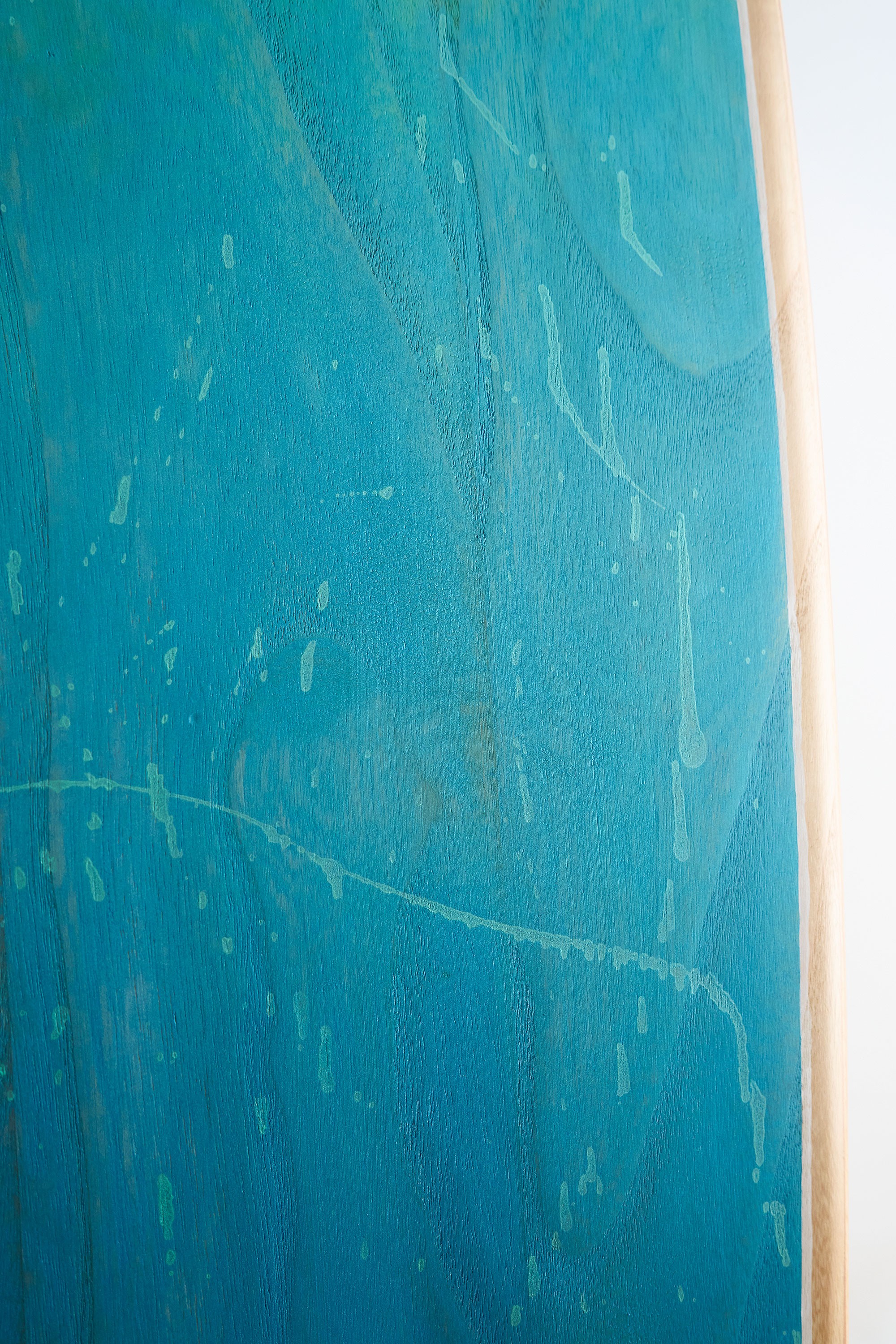 Paint on a wooden surfboard