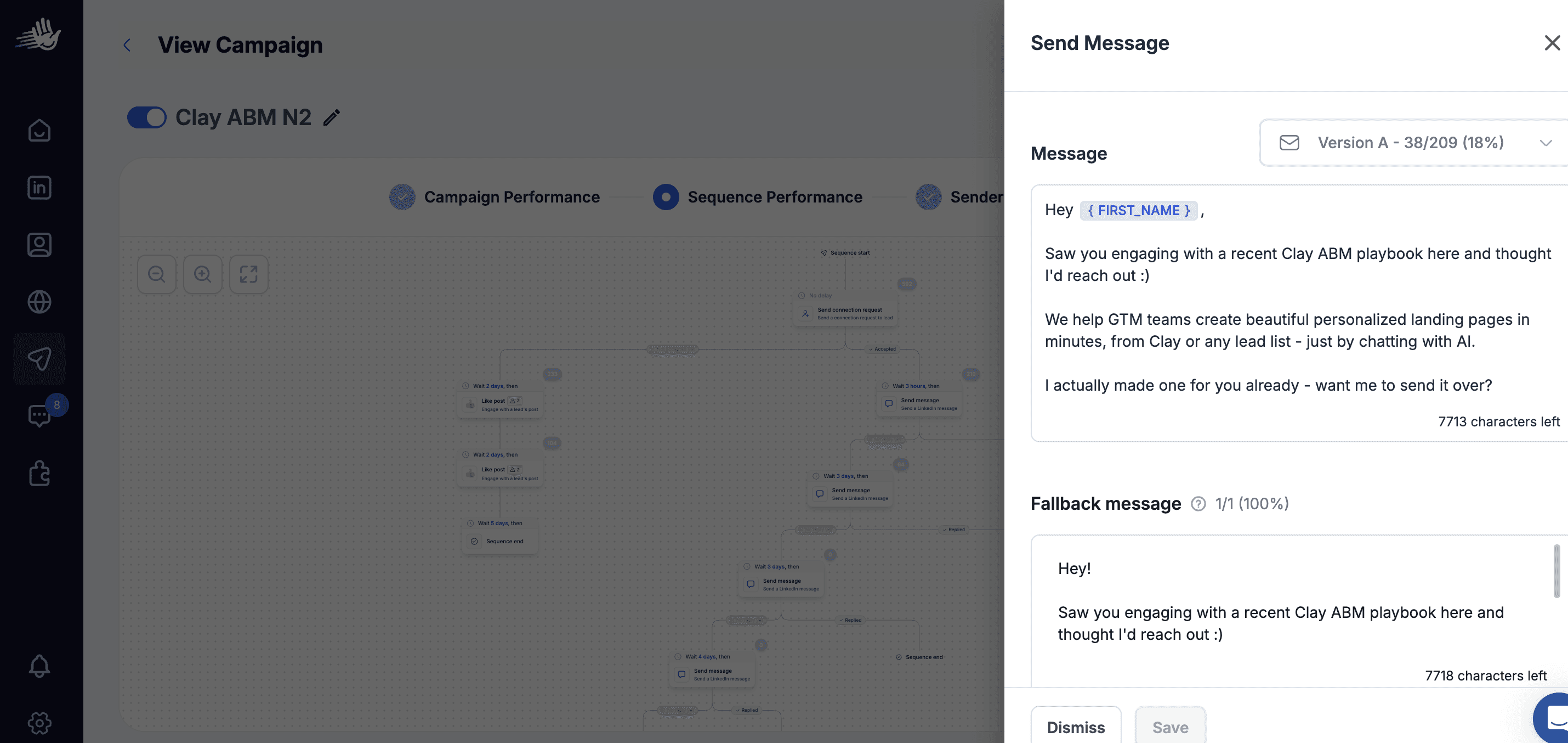 Five-touch outbound ABM sequence with personalized landing page as Touch 2