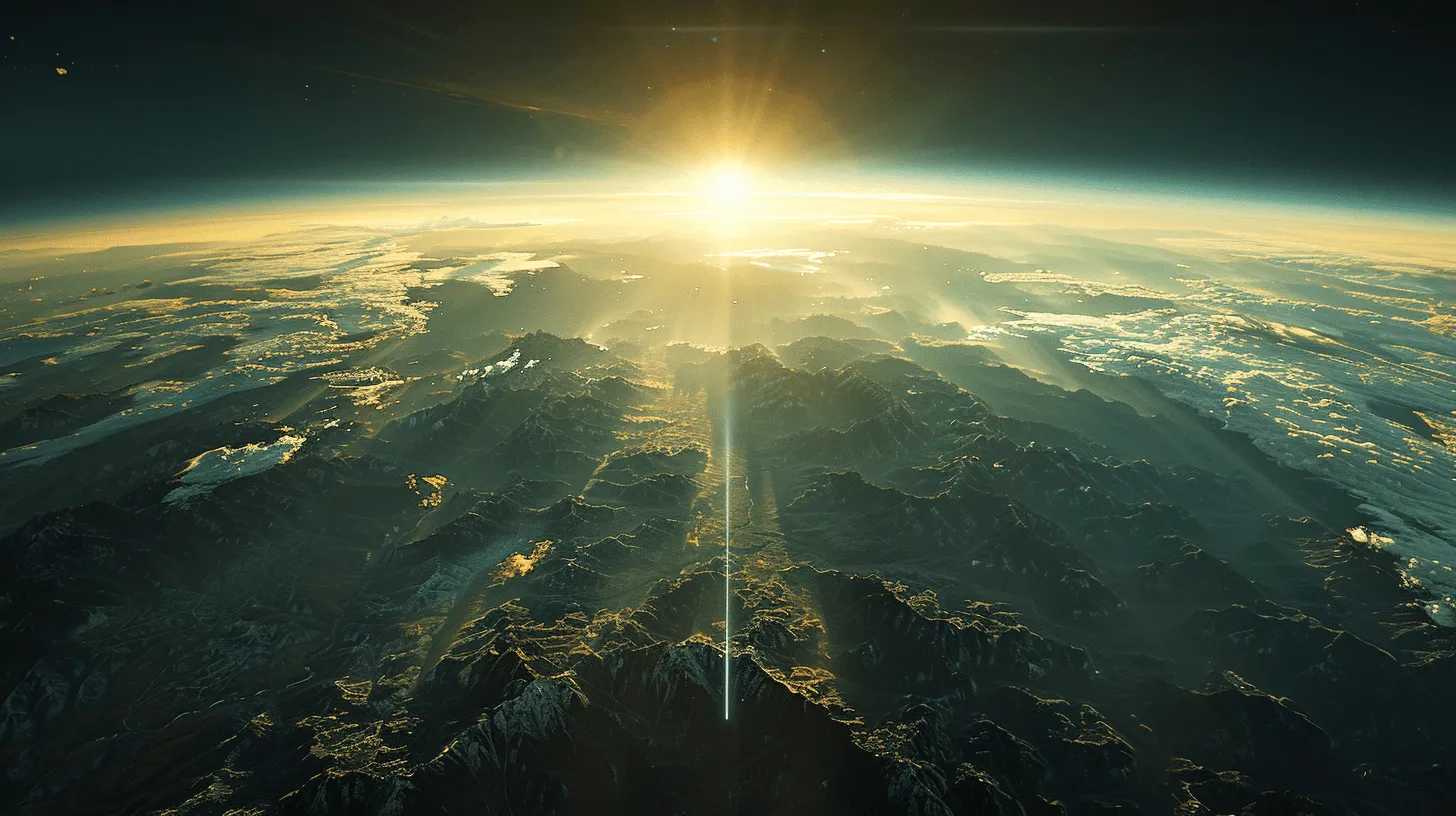 Golden Beam in top of the world