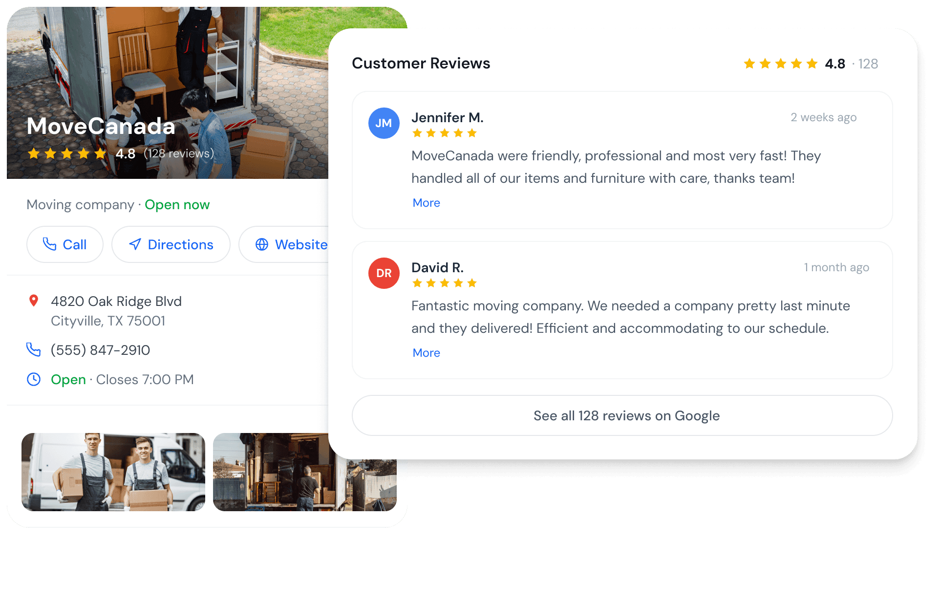 OneLocal LocalPresence dashboard showing Google Business Profile performance, online presence metrics, active Google Posts, and listing consistency across directories