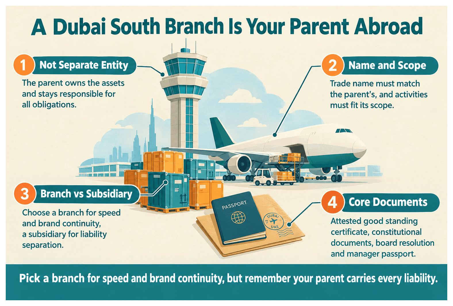 Infographic: Branch of a Foreign Company in Dubai South: How It Works