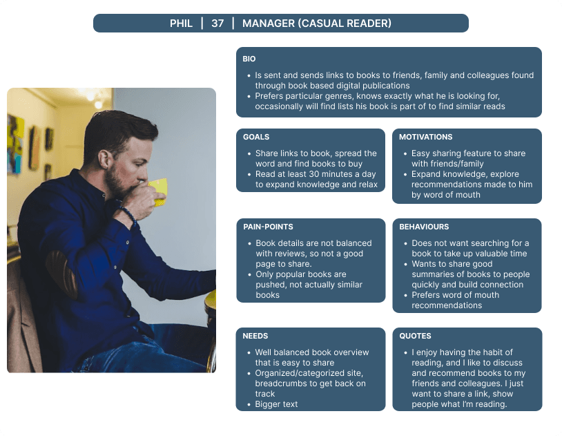 User persona of a casual reader