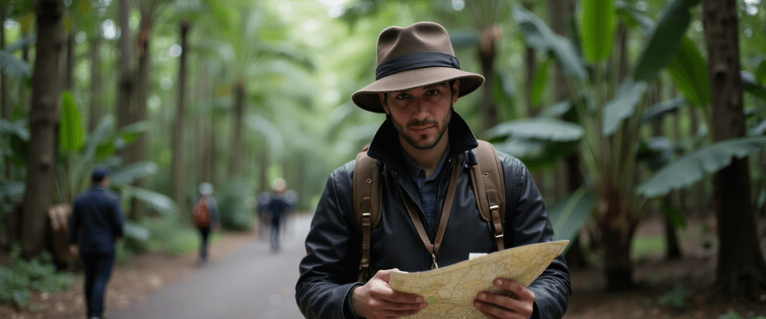 traveler in jungle