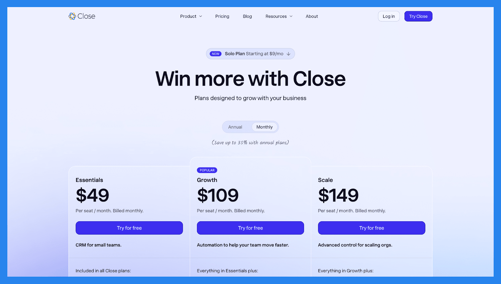 Close Pricing Plans