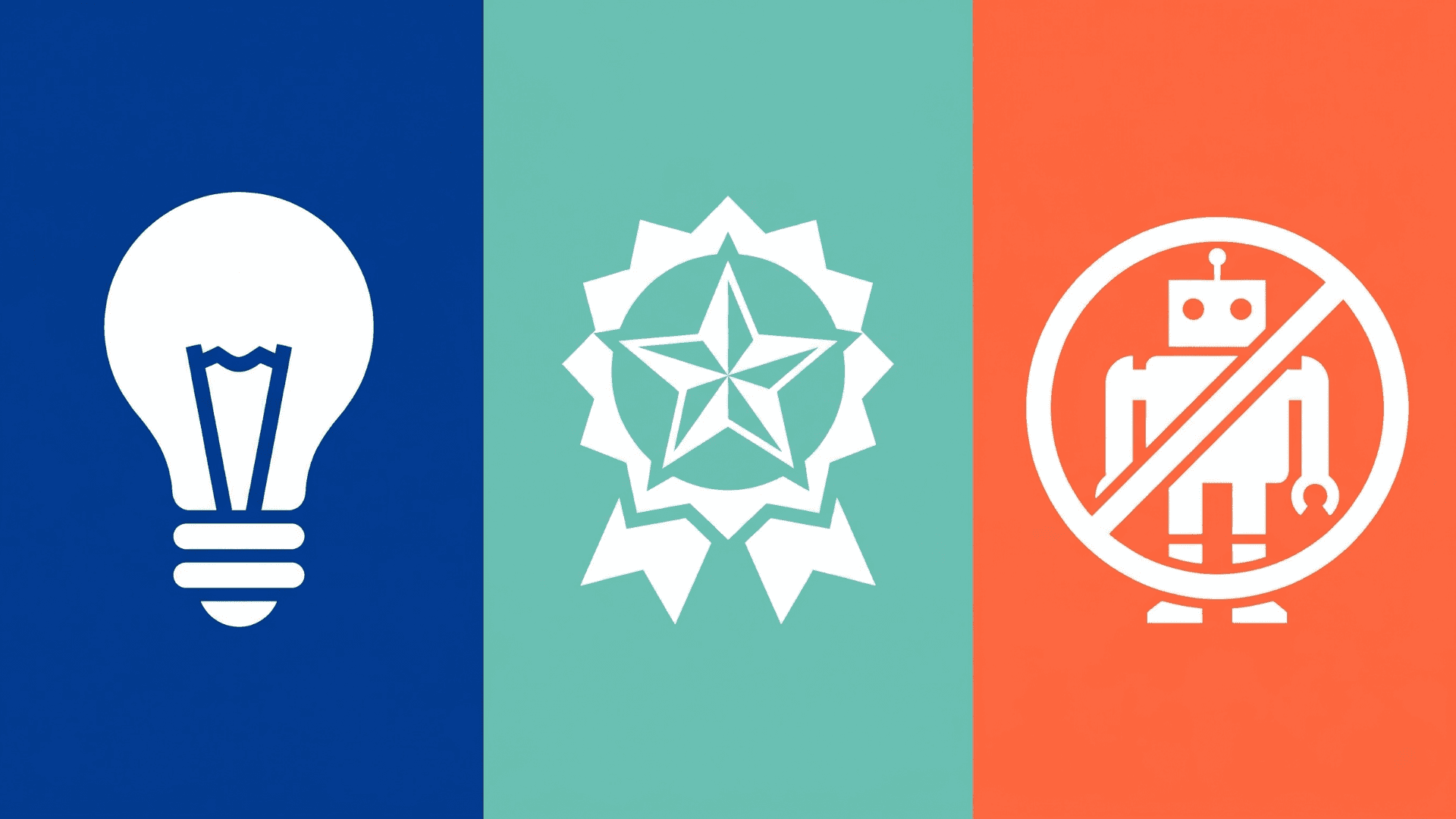 今回のコアアップデートの3つの変化点を示すイラスト:独自価値・専門性評価・AI生成コンテンツ対応