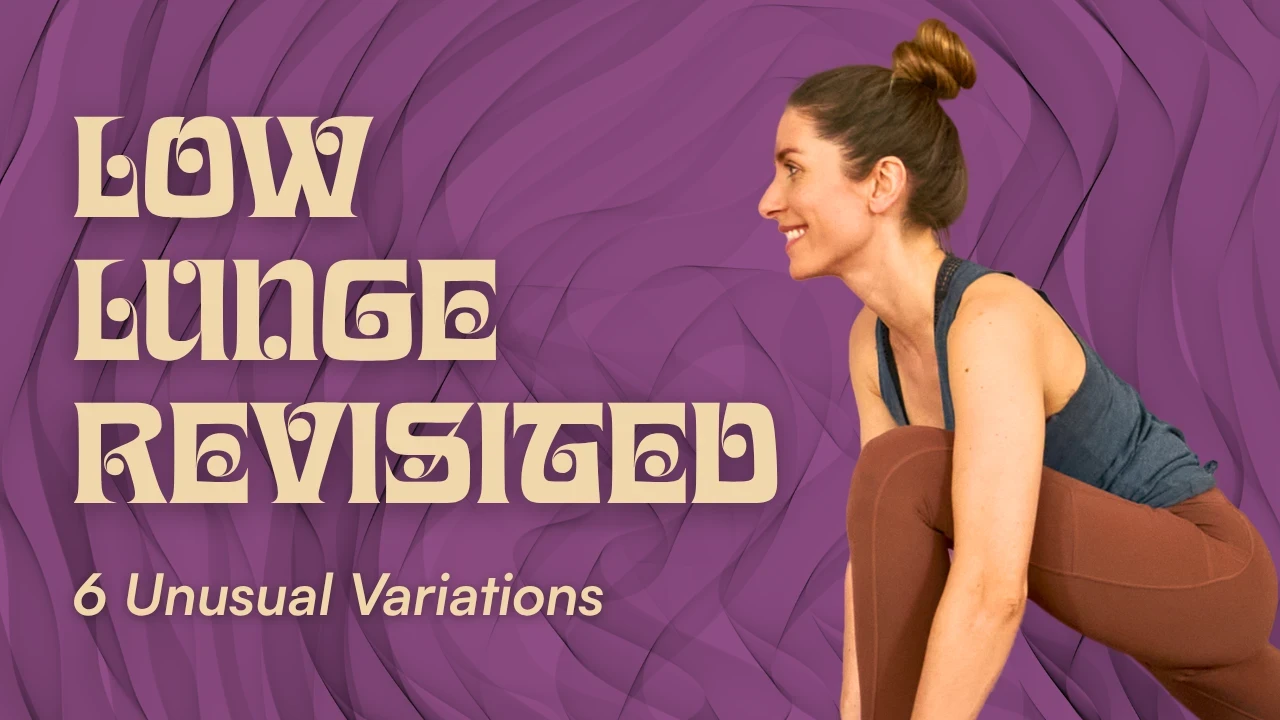 Illustrated figures in colourful yoga lunge variations – Movement Wisdom blog on creative low lunge poses to mix up your yoga practice