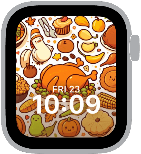 an apple watch face from the thanksgiving patterns collection