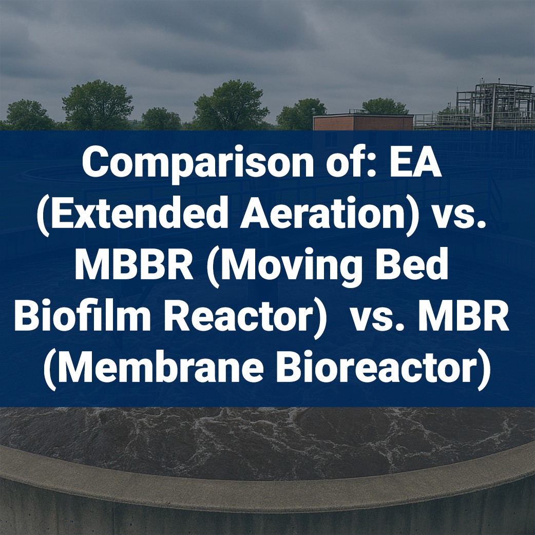 comparison of extended aeration (ea), mbbr(moving bed biofilm reactor) and mbr (membrane bioreactor)