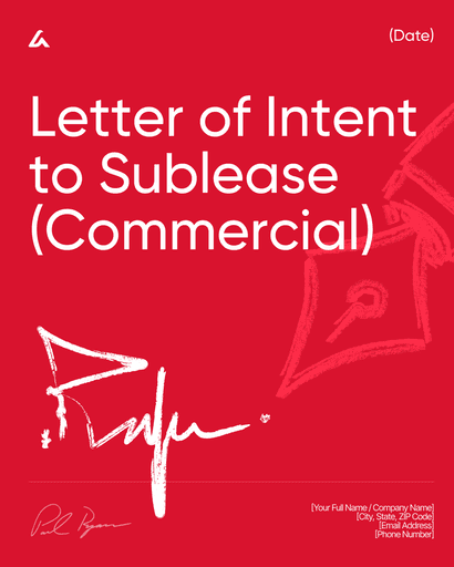 Letter of Intent to Sublease (Commercial)