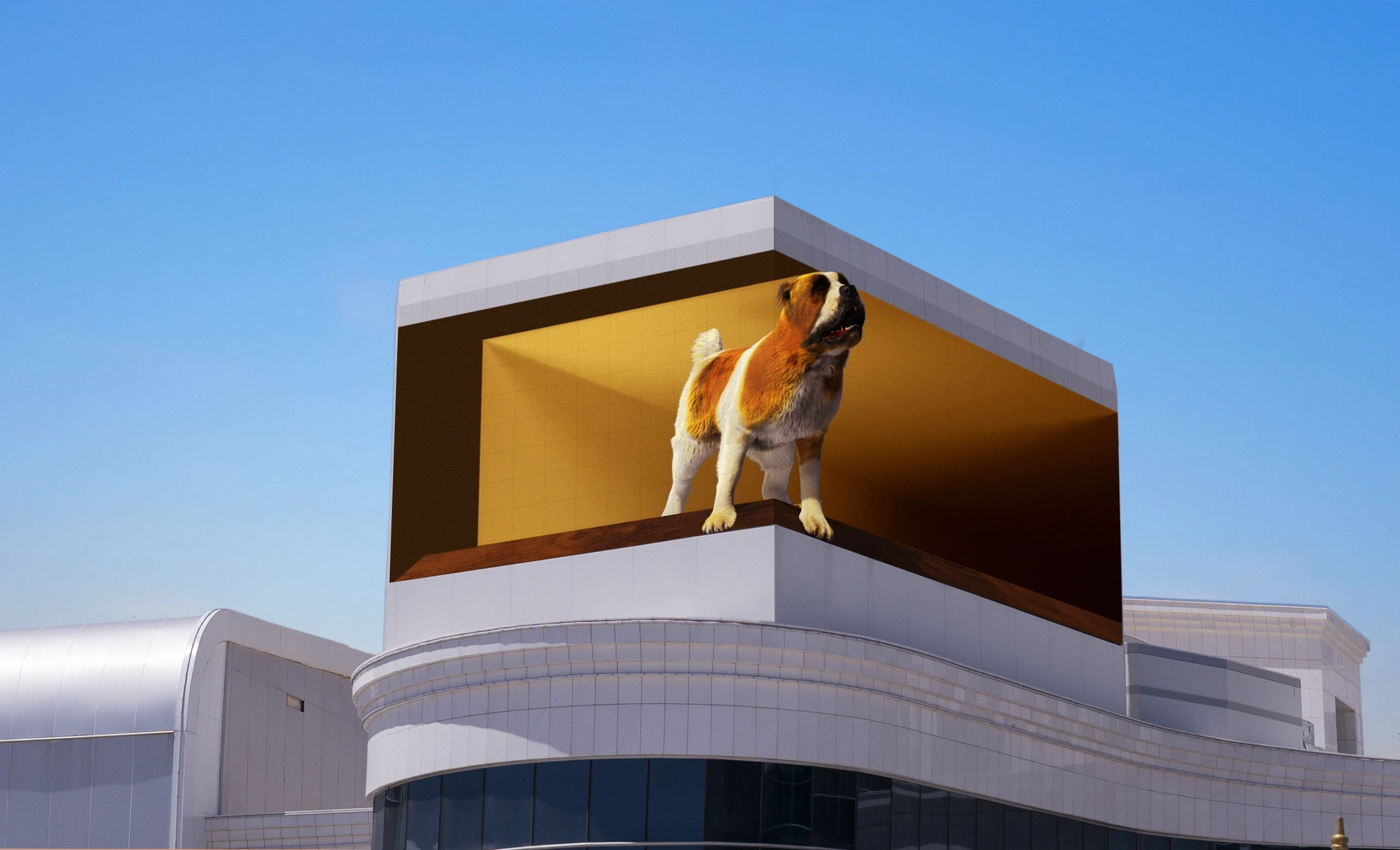 Dynamic content framing fashion forward imagery on the media facade