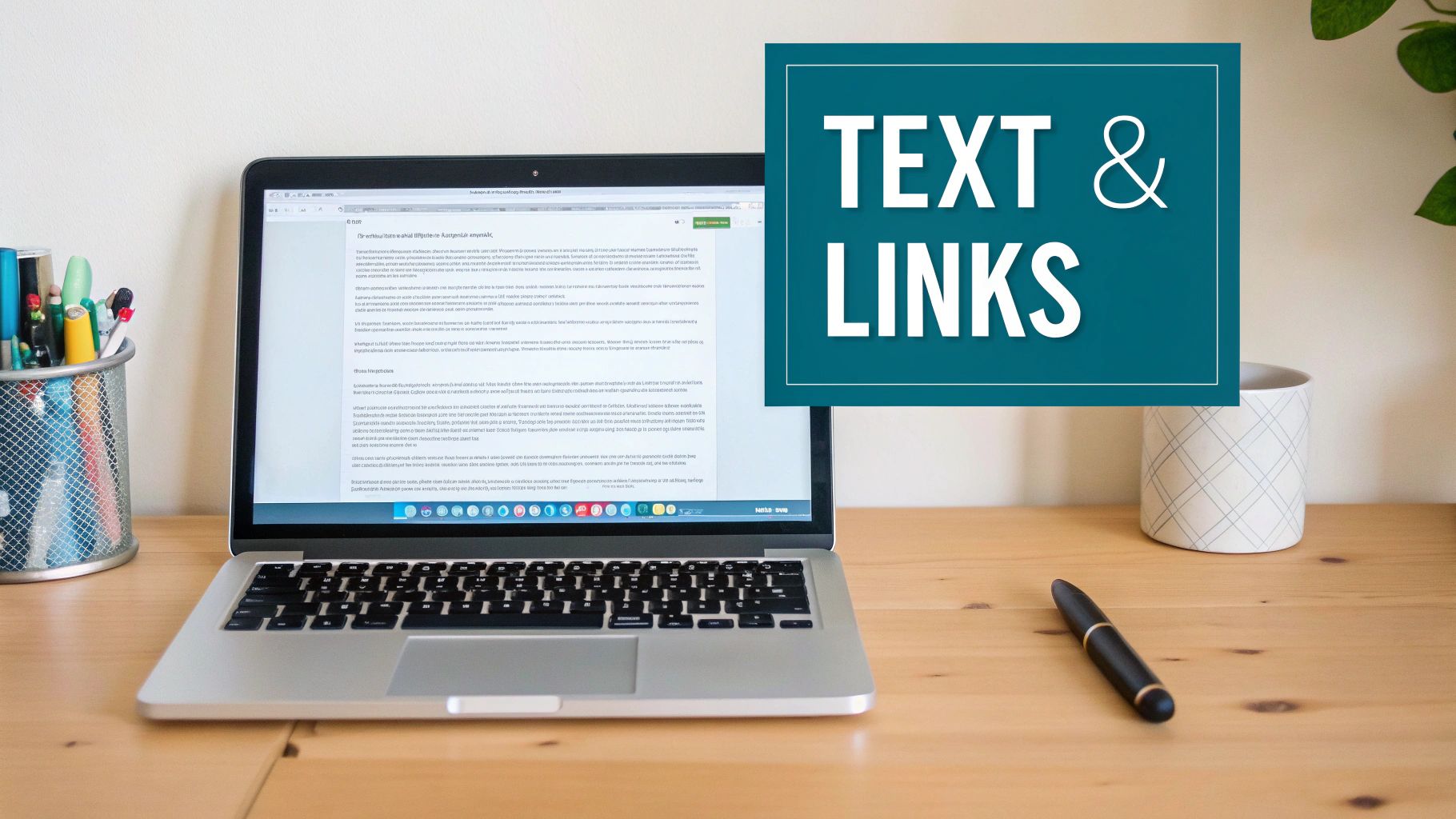 A person typing on a laptop with social media icons floating around, representing creating a LinkedIn post.