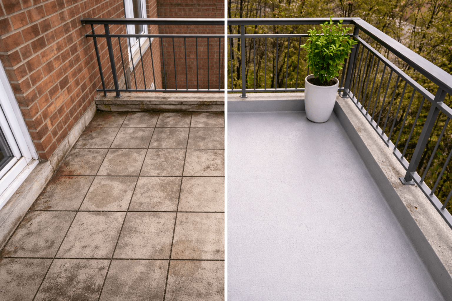 Professionell sanierter Balkon mit neuer Abdichtung und Bodenbelag – Einfamilienhaus in Wuppertal