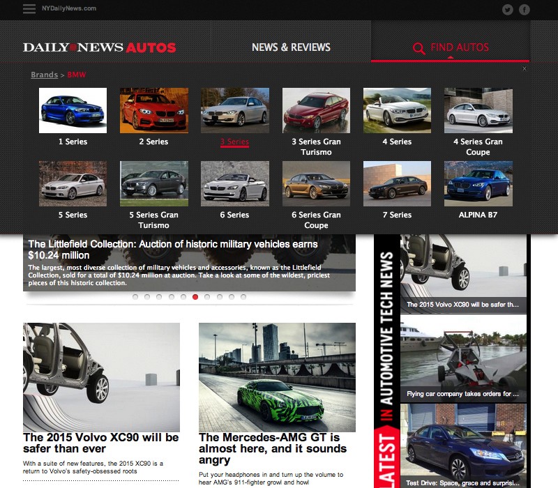 Daily News Autos Screenshot of Find Autos