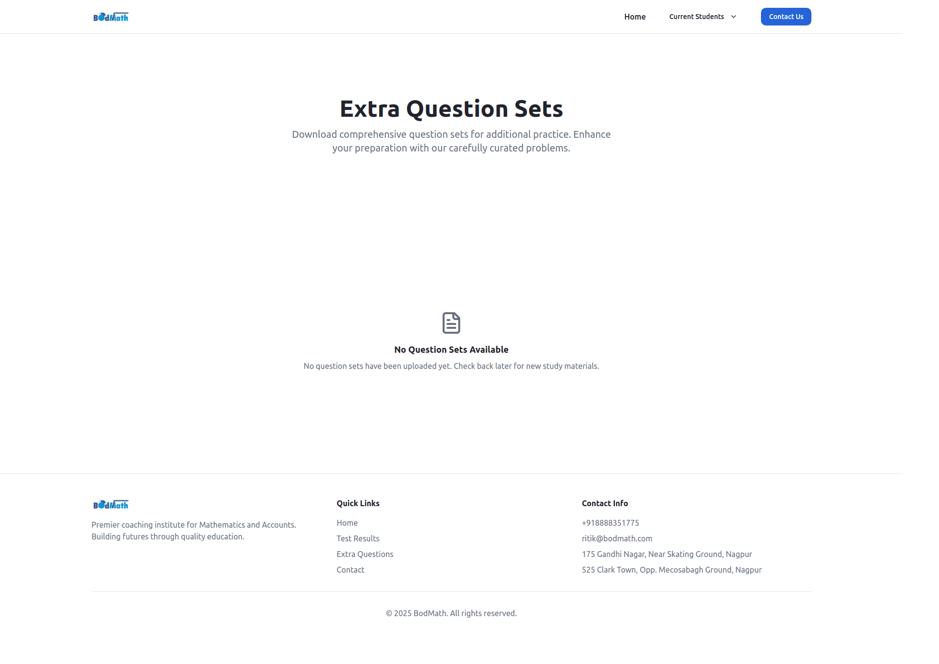 bodmath extra questions