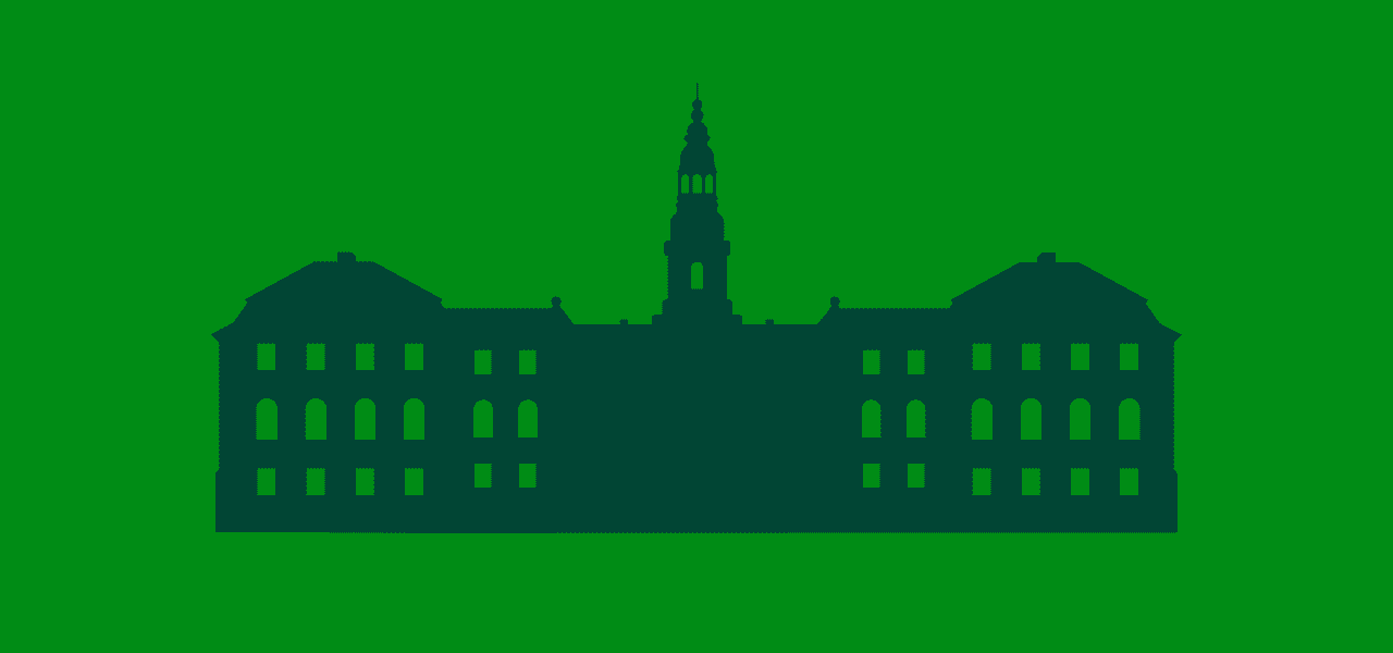 Tuborgen concept — Christiansborg silhouette as vector illustration, graphic design for political beer campaign