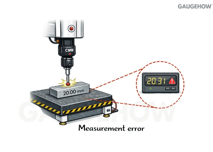 CMM measurement error example