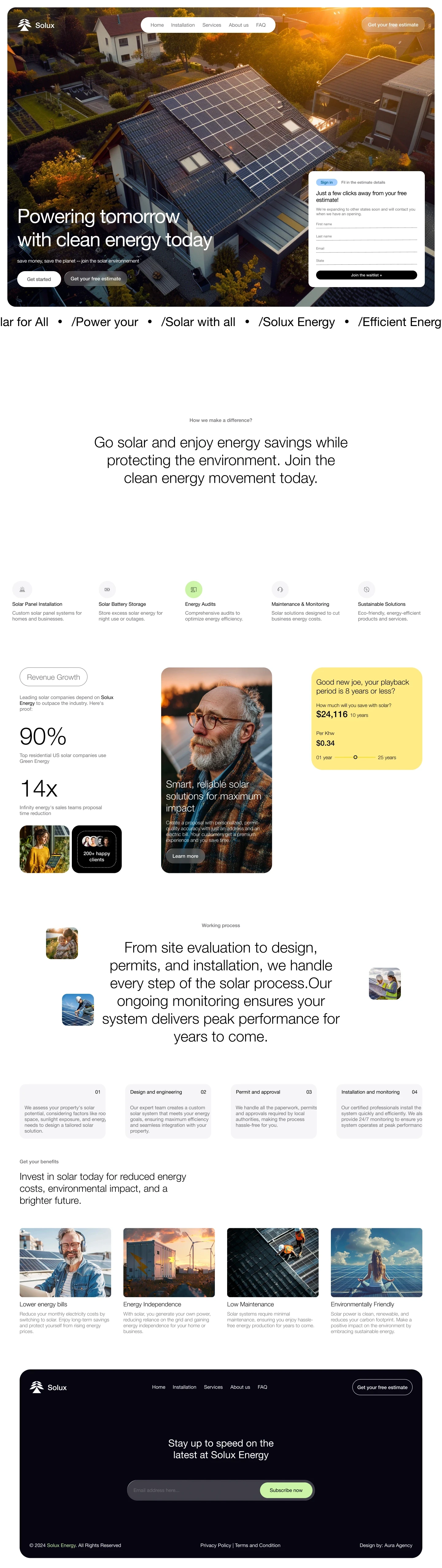 website solux fait par Aura agency