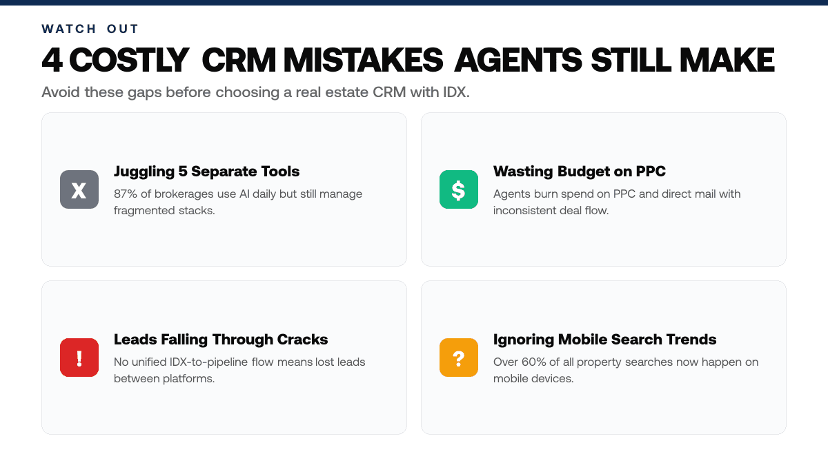 Best Real Estate CRM with IDX: 2026 Picks — Common pitfalls