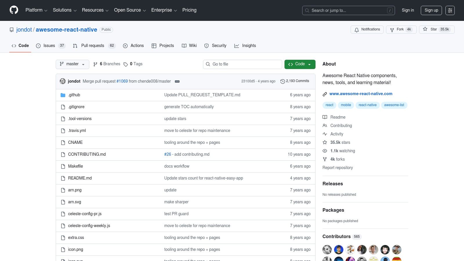 Awesome React Native (GitHub)