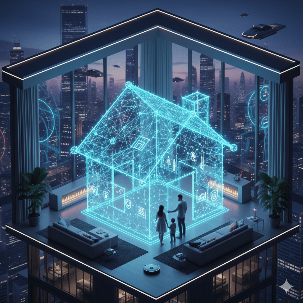 Modern luxury apartment interior featuring integrated smart home technology at M3M Sector 76