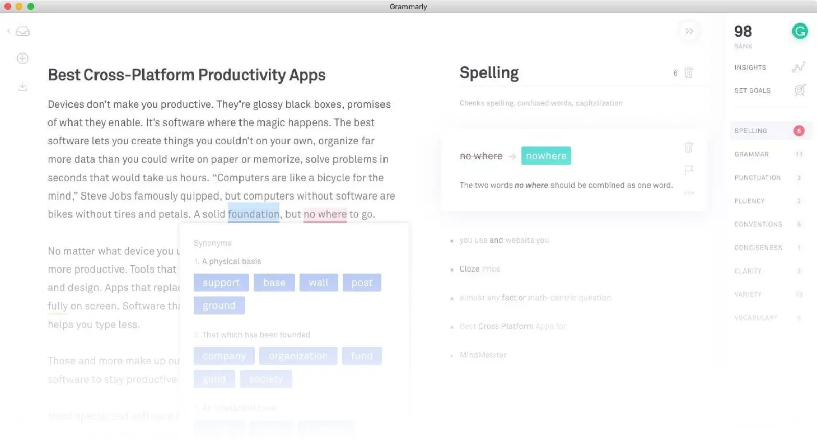 Edit Your Essays With AI Grammarly Screenshot