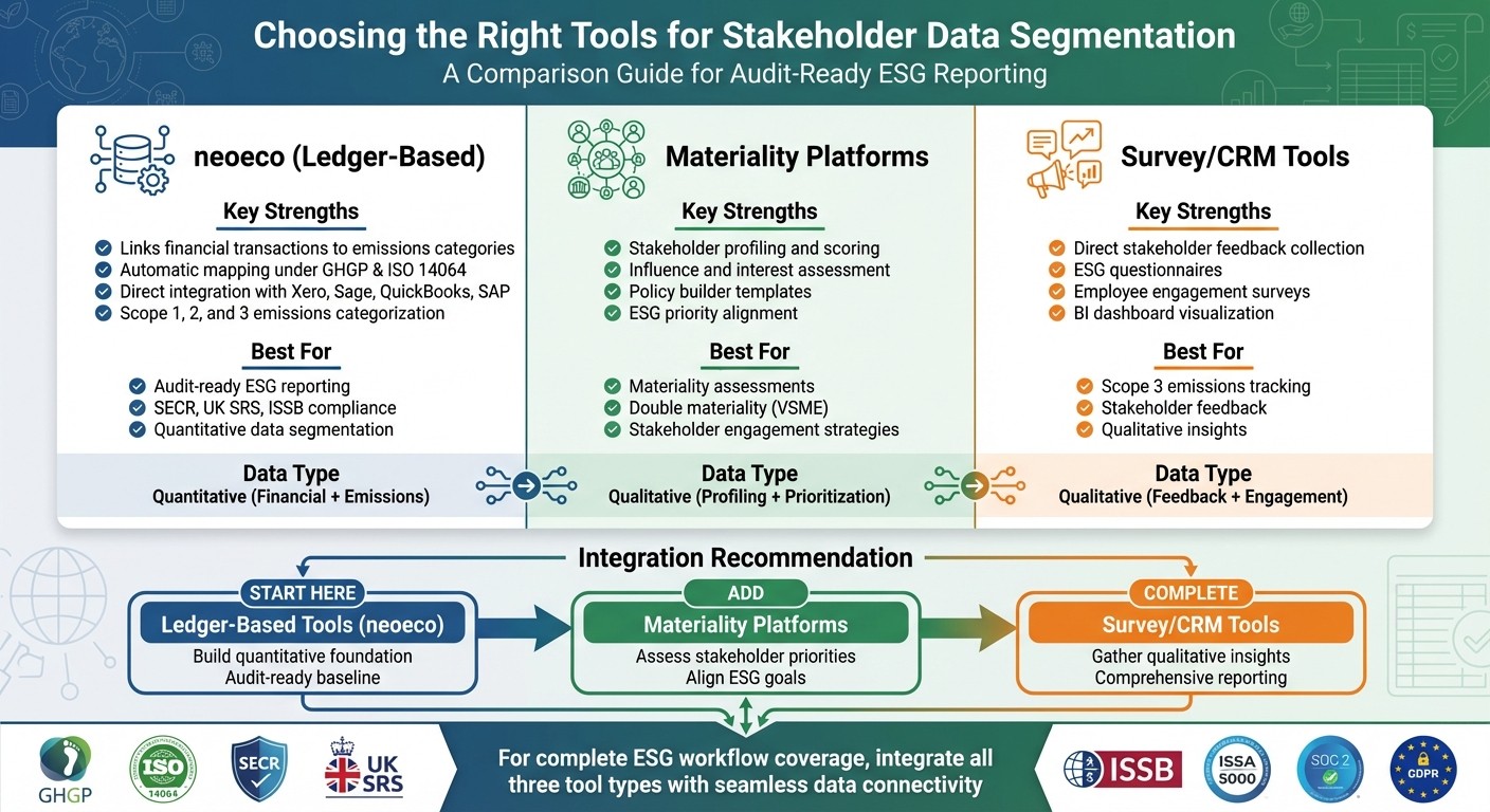Stakeholder Data Segmentation Tools Comparison for ESG Reporting