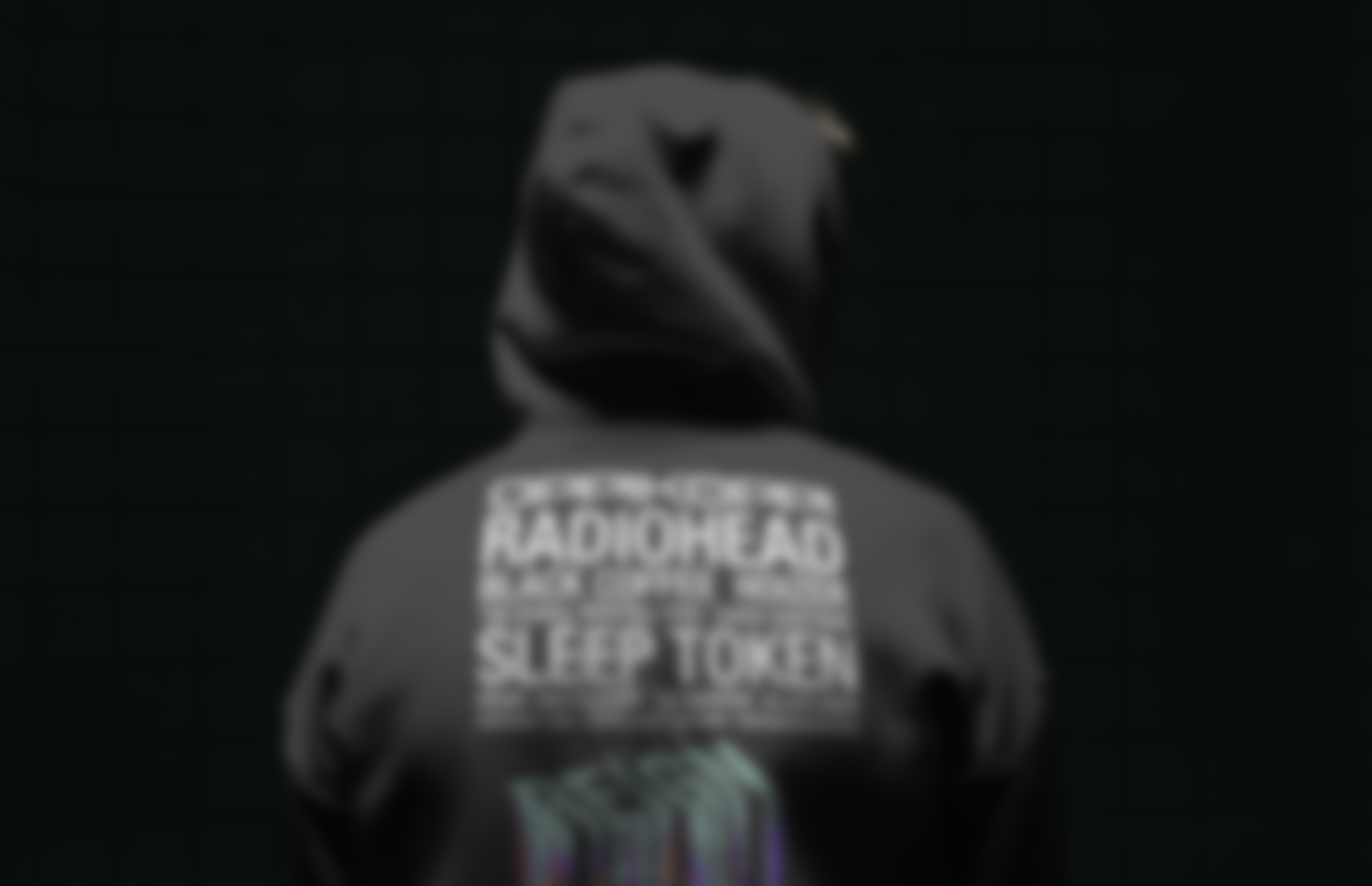 Oppikoppi music and cultural branding case study card, featuring a dark atmospheric photograph of a black festival hoodie with custom white typography design overlaid on a blurred background layout.