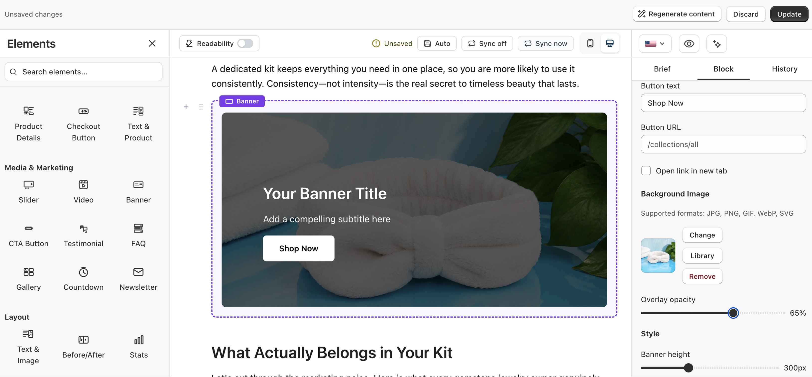 How to add a banner to a blog post in Shopify?