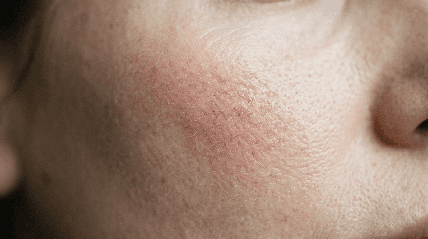 spider veins, capillaries on the cheek