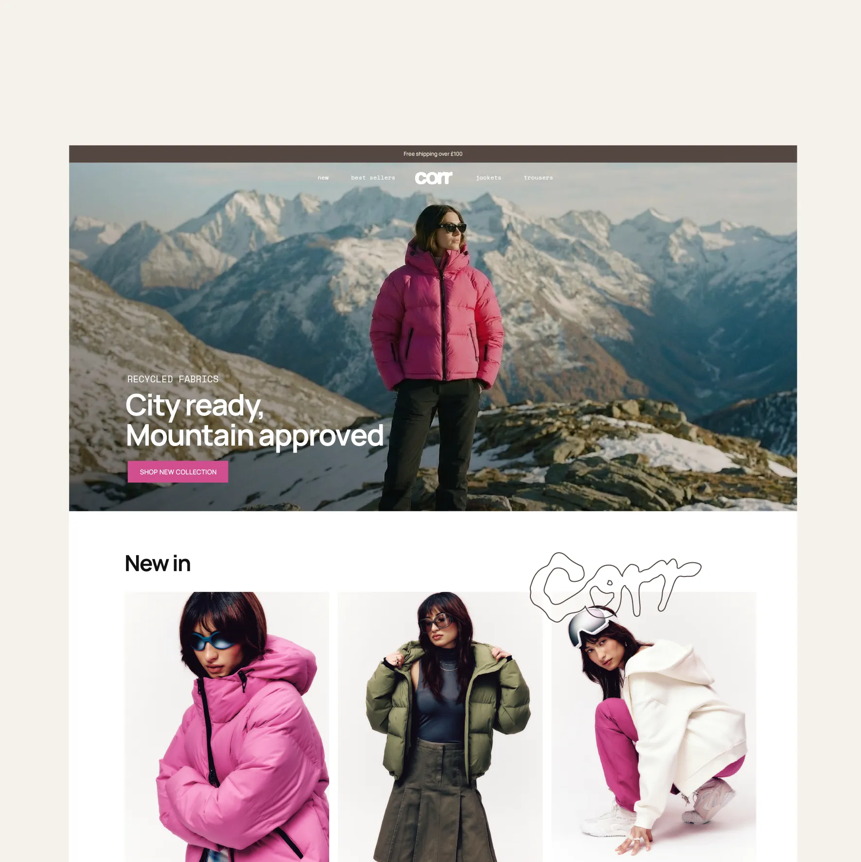 A snapshot of their website homepage