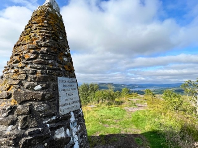 Jubilee Cairns Memorial at the top of the trail.