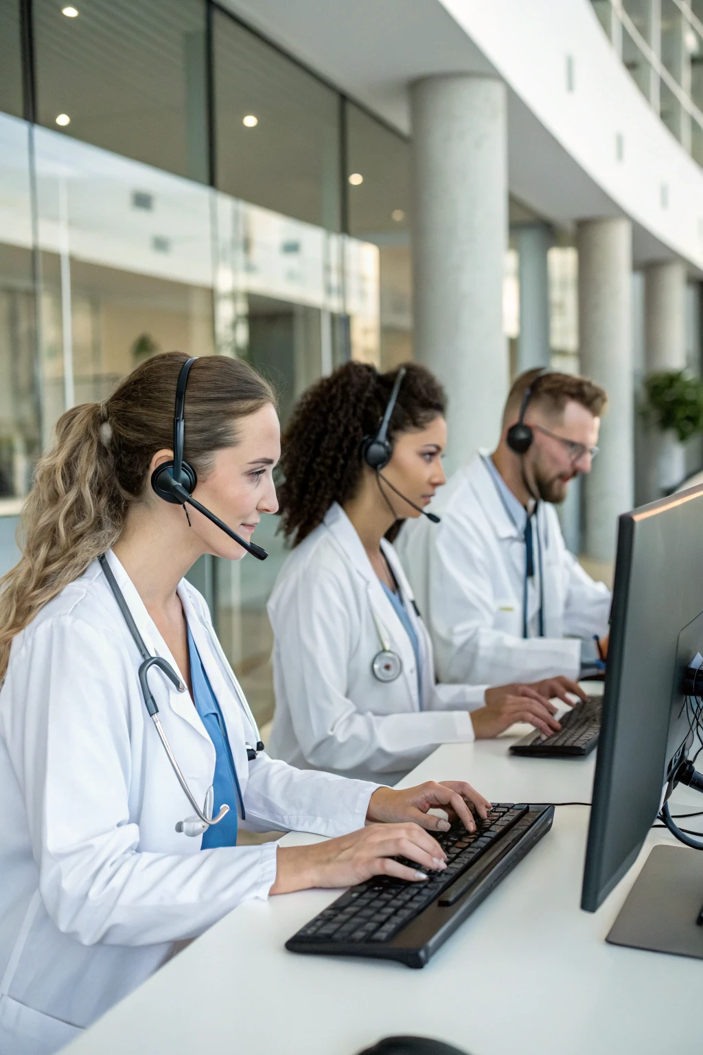 équipe de télésecrétaire médical
