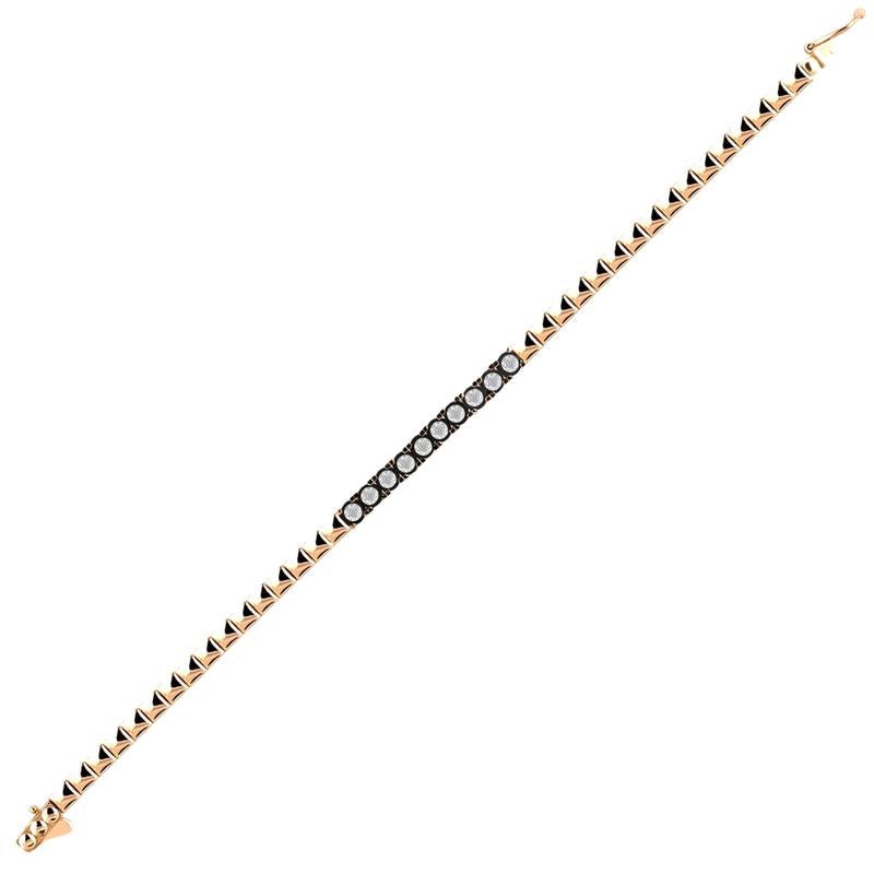 Assos 0.05 Karat Elmas Fantezi Bileklik 8 Ayar Pembe Altın