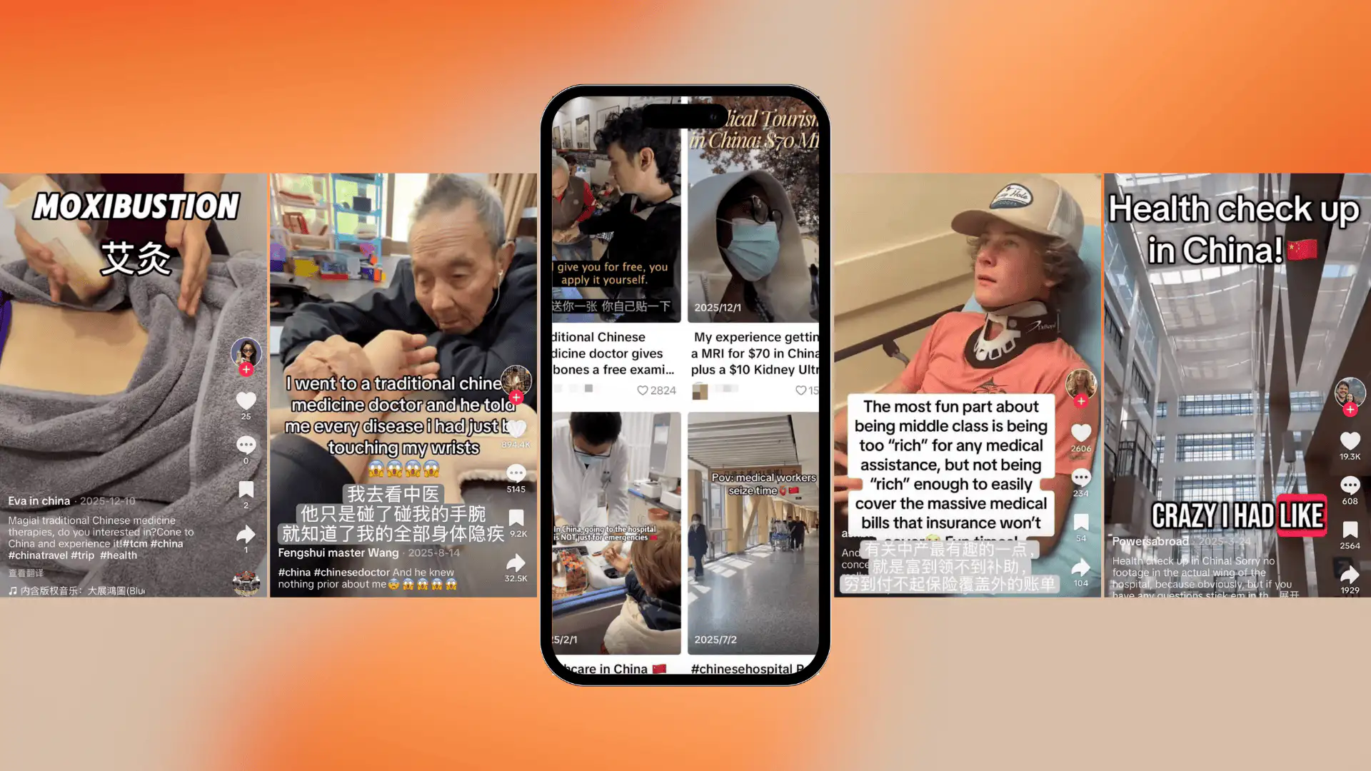 Screenshots of various TikTok posts