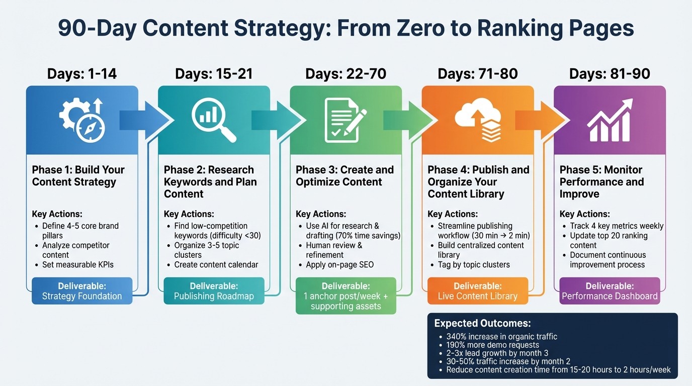 90-Day Content Strategy Timeline: From Zero to Ranking Pages
