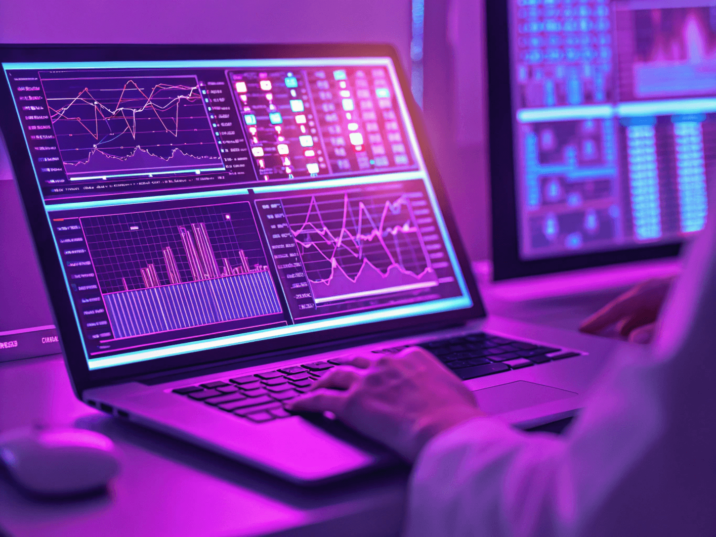 Computer zeigt Datenanalysen von KI-Modellen
